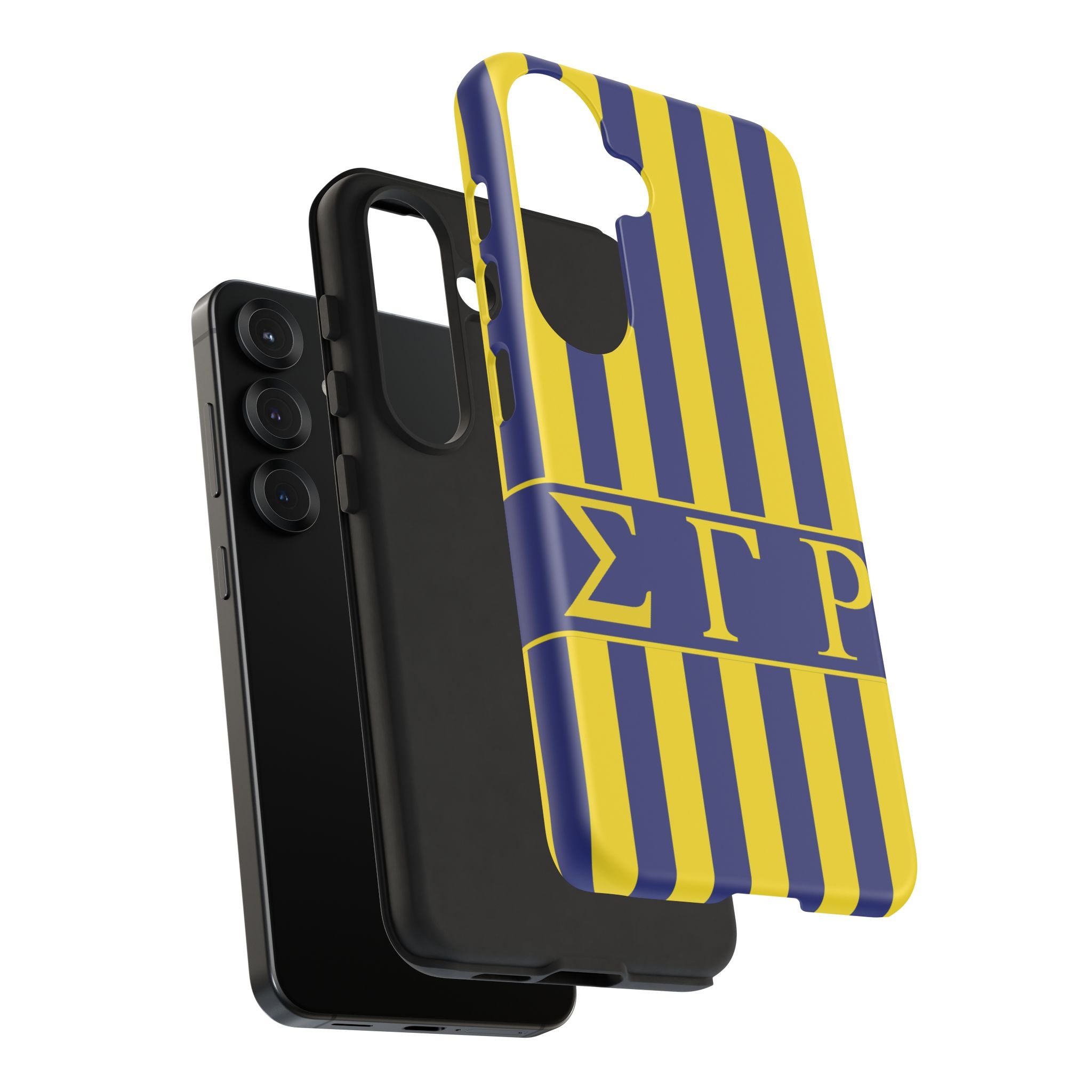 Sigma Gamma Rho Inspired Blue Gold Striped Phone Case