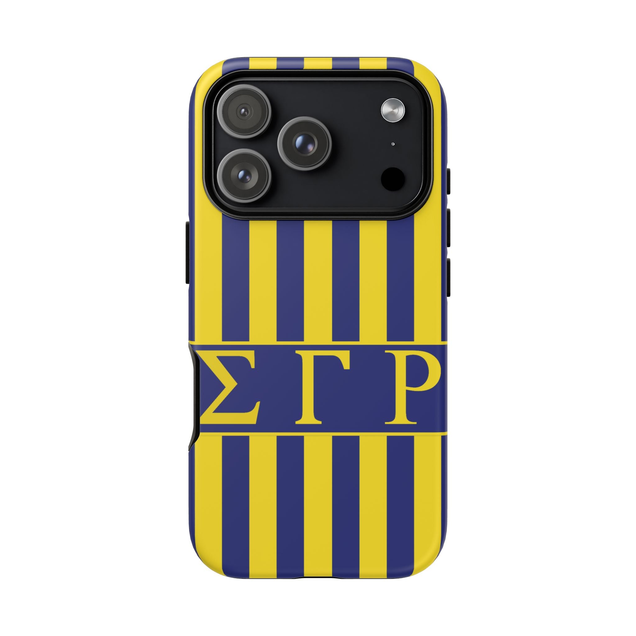 Sigma Gamma Rho Inspired Blue Gold Striped Phone Case
