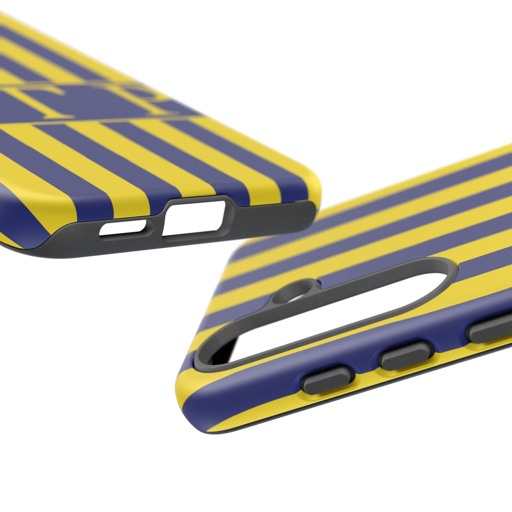 Sigma Gamma Rho Inspired Blue Gold Striped Phone Case