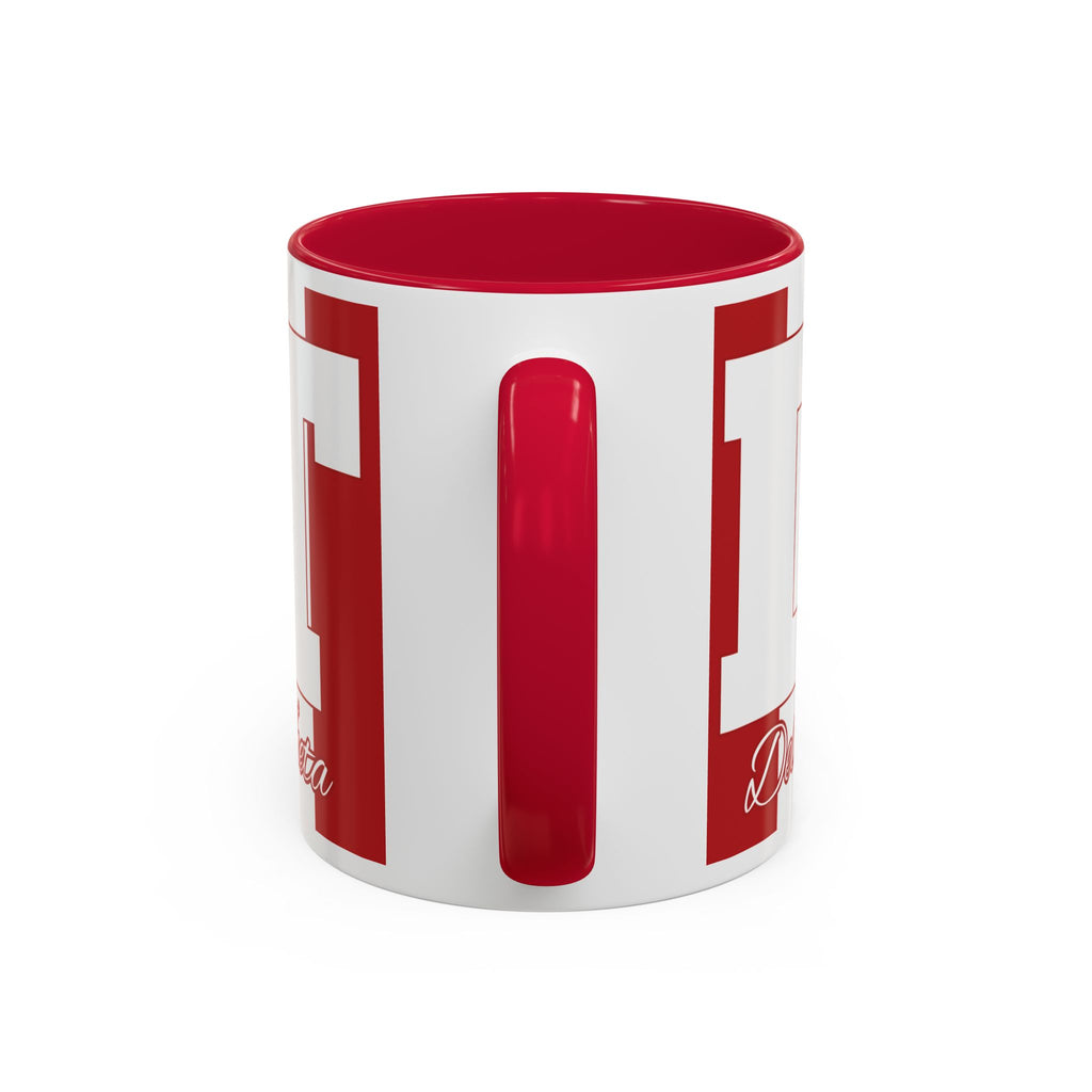 Delta Sigma Theta Inspired Red and White Striped Mug
