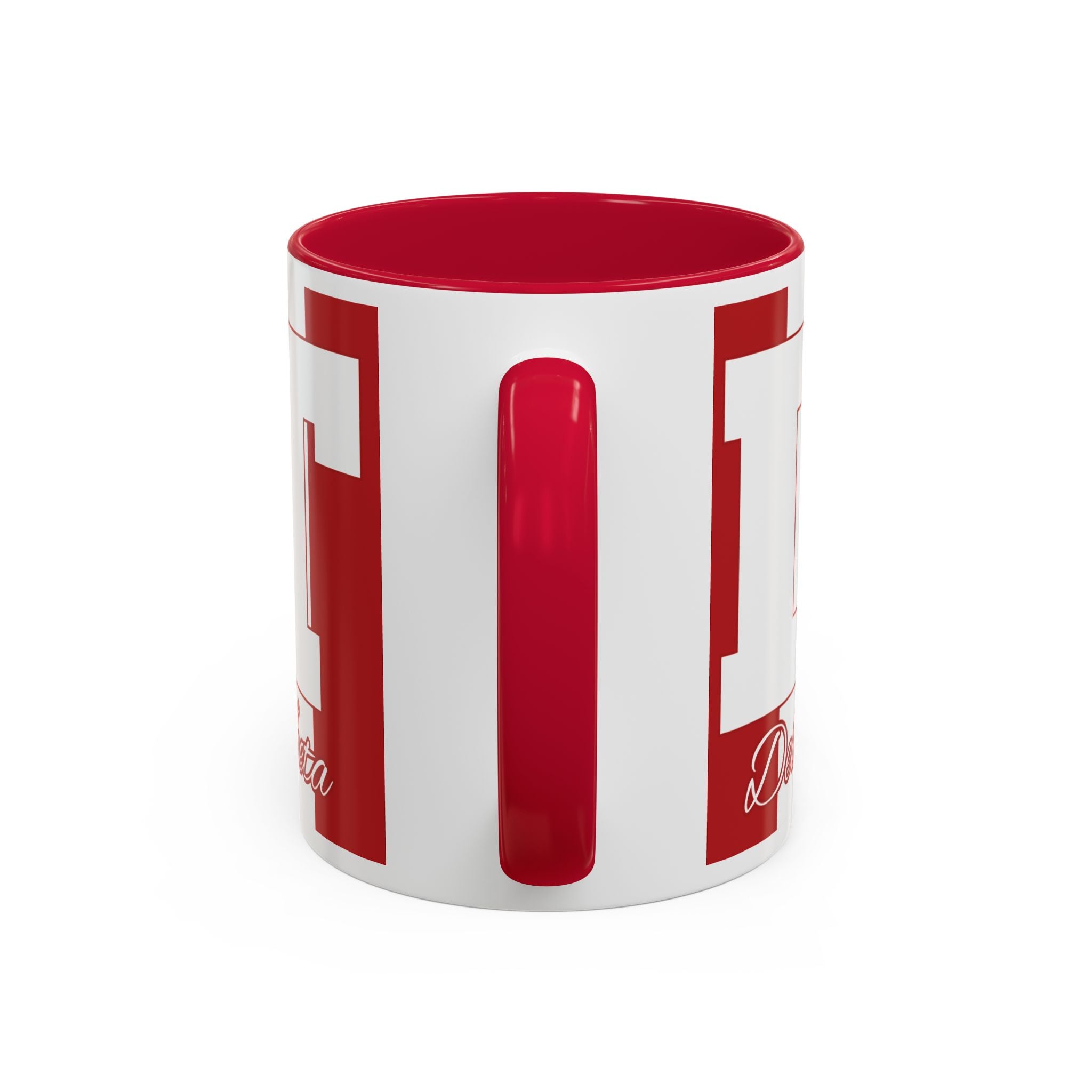 Delta Sigma Theta Inspired Red and White Striped Mug