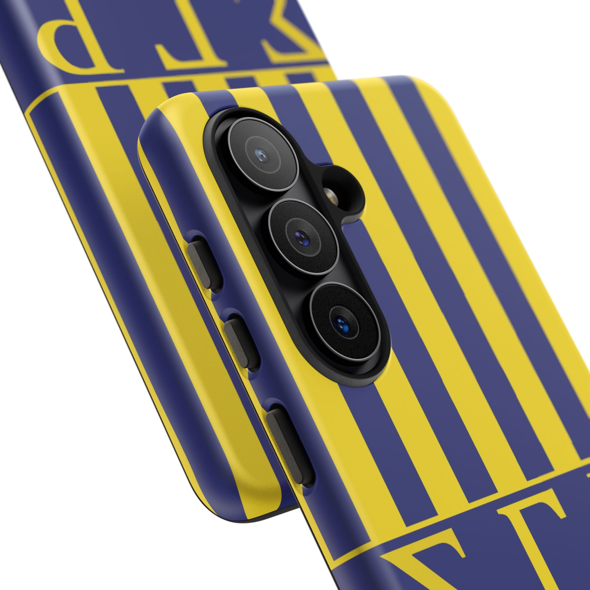 Sigma Gamma Rho Inspired Blue Gold Striped Phone Case