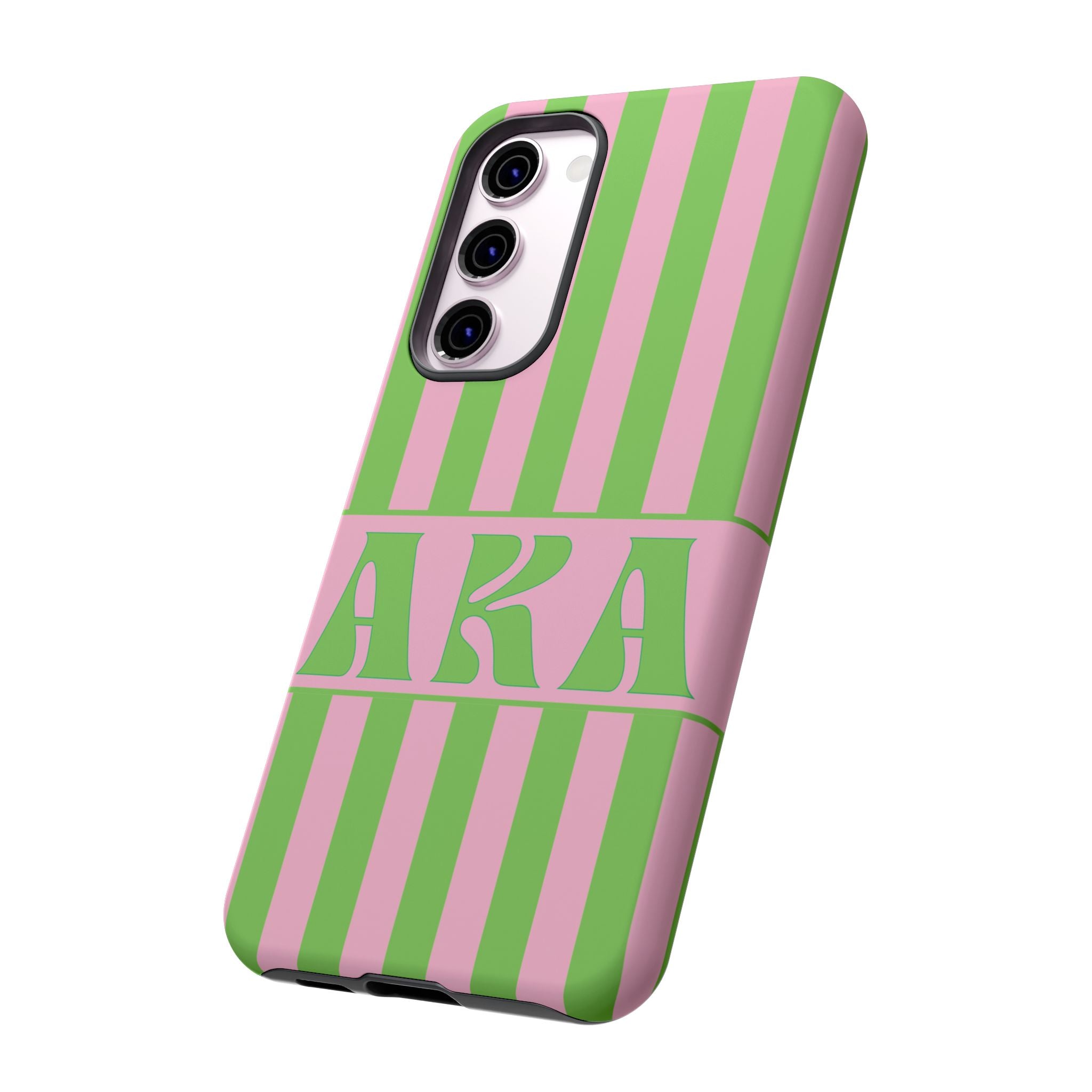 AKA Inspired Pink & Green Striped Sorority Case