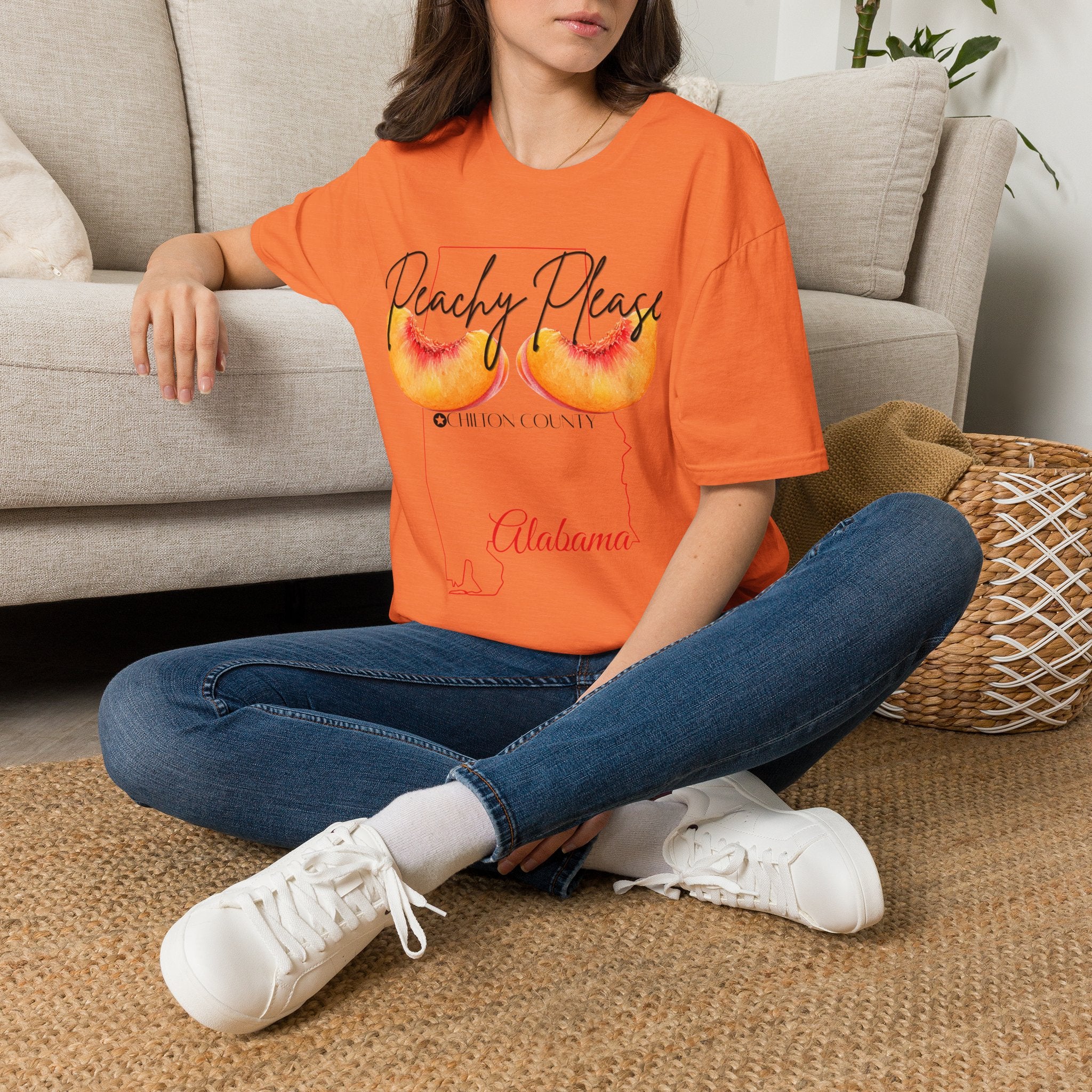 Peachy Please Chilton County T-Shirt | Southern Peach Graphic Tee | Cute Alabama State Shirt