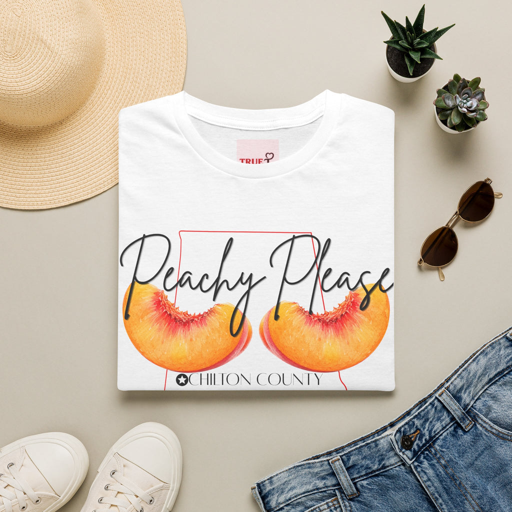 Peachy Please Chilton County T-Shirt | Southern Peach Graphic Tee | Cute Alabama State Shirt