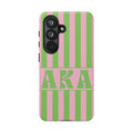 AKA Inspired Pink & Green Striped Sorority Case