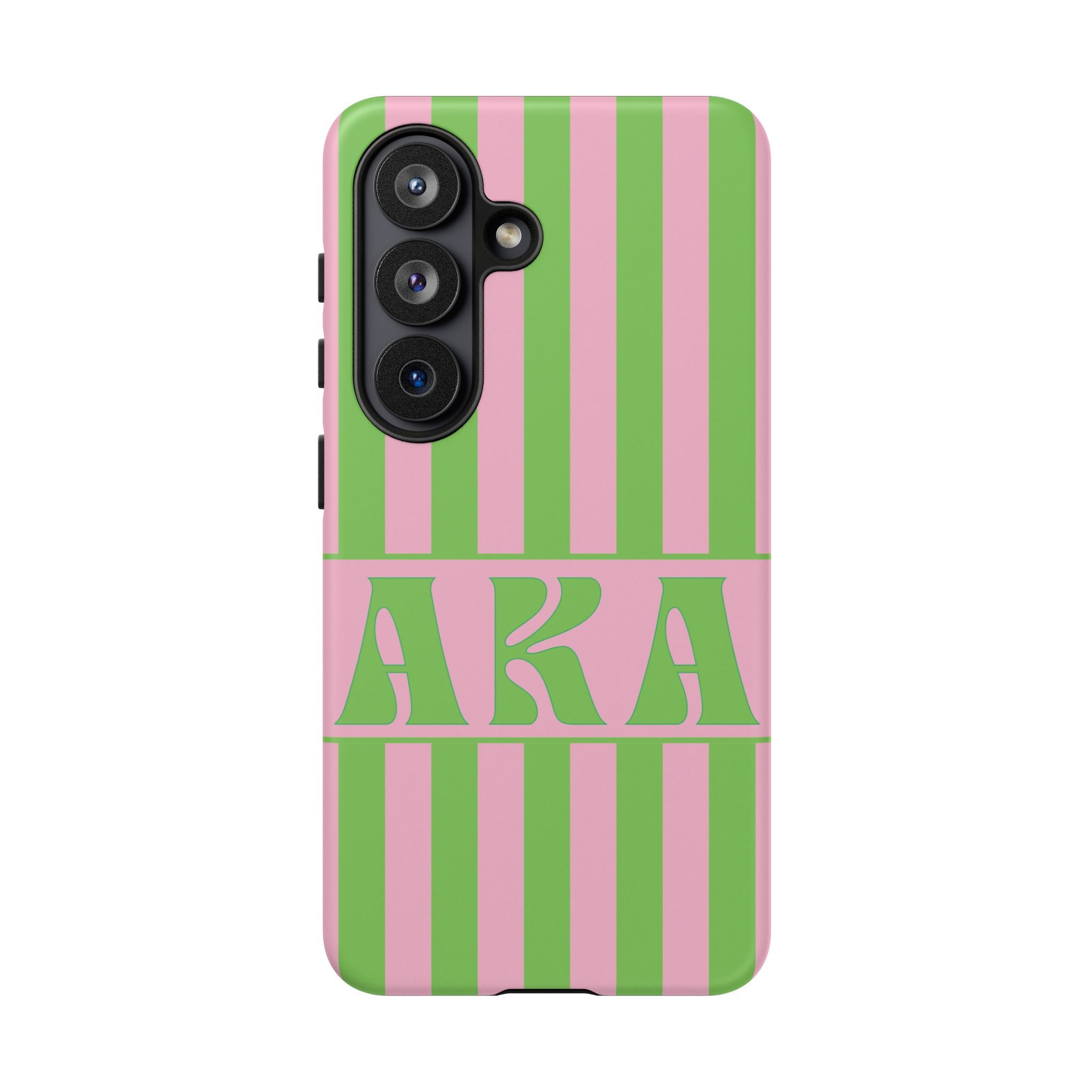AKA Inspired Pink & Green Striped Sorority Case