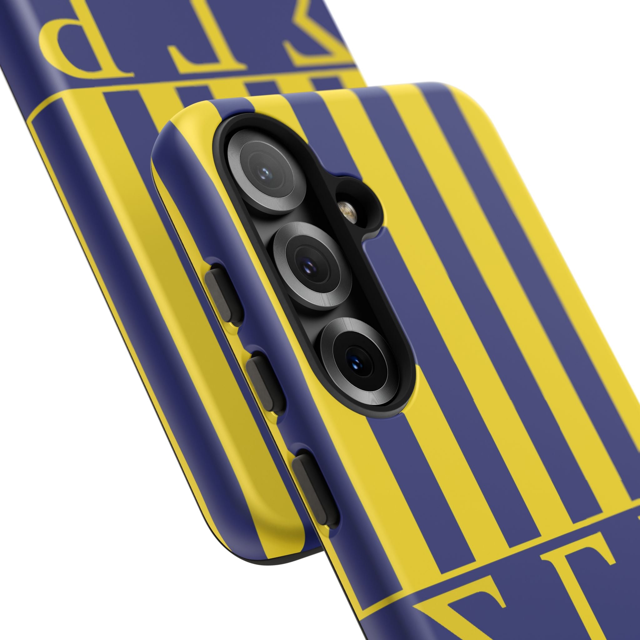 Sigma Gamma Rho Inspired Blue Gold Striped Phone Case