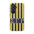 Sigma Gamma Rho Inspired Blue Gold Striped Phone Case