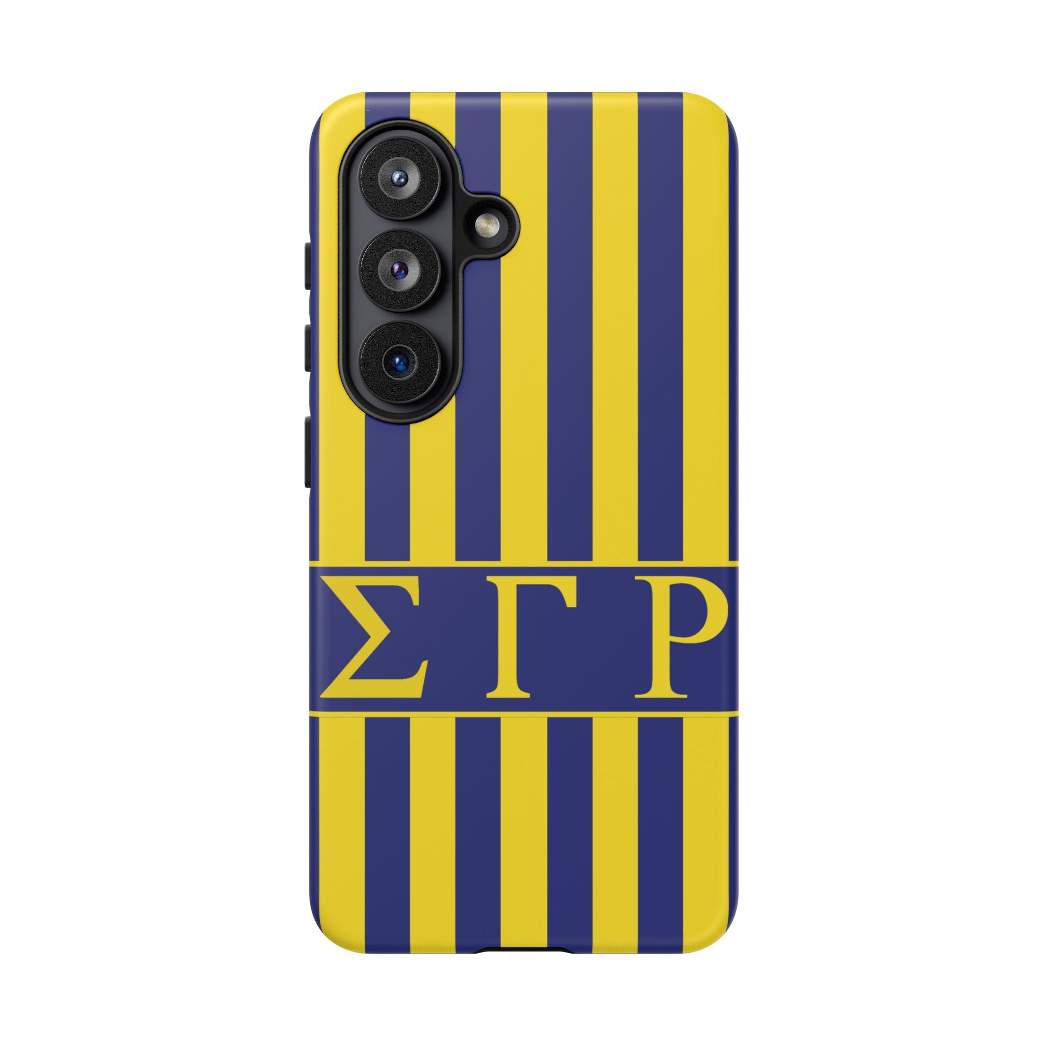Sigma Gamma Rho Inspired Blue Gold Striped Phone Case