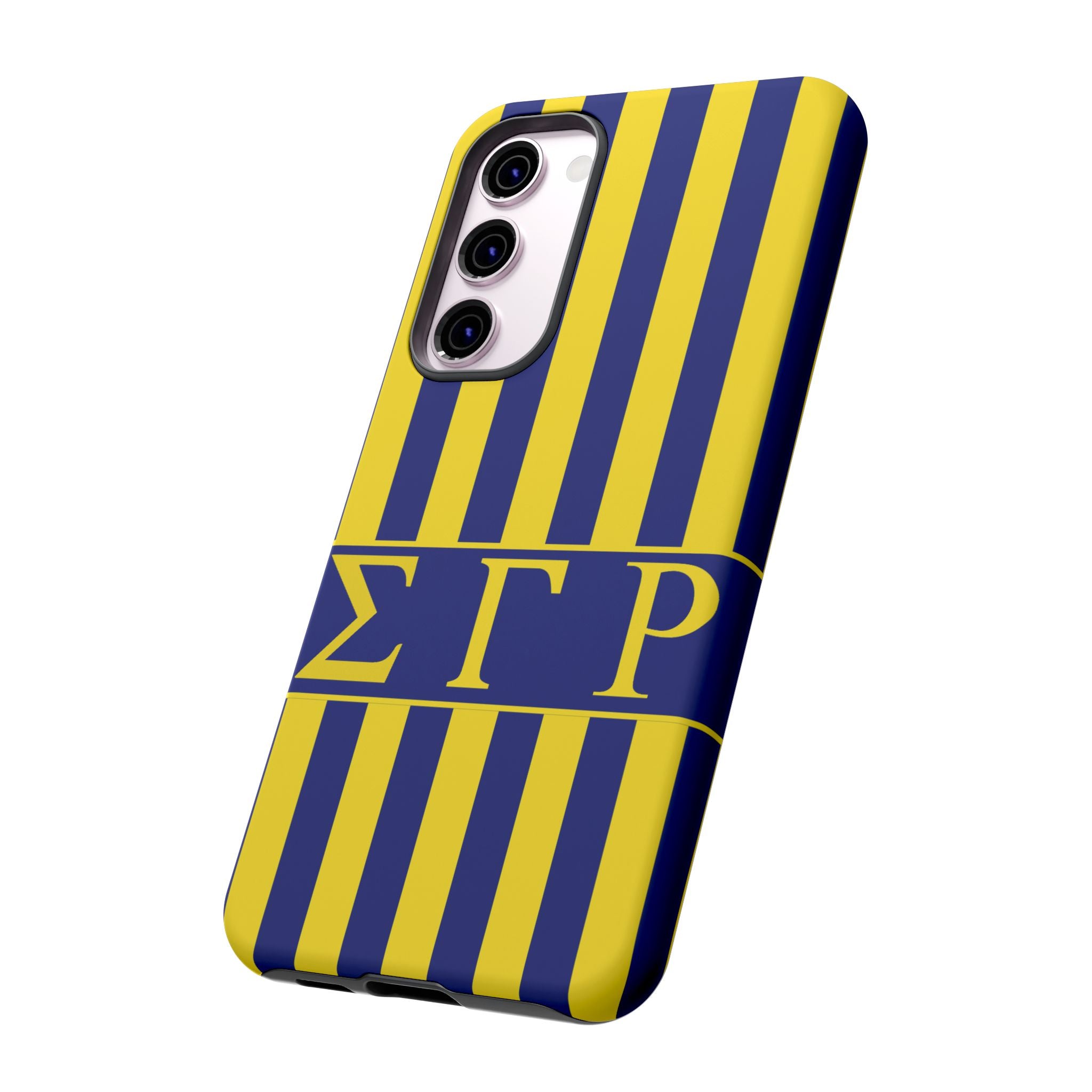 Sigma Gamma Rho Inspired Blue Gold Striped Phone Case