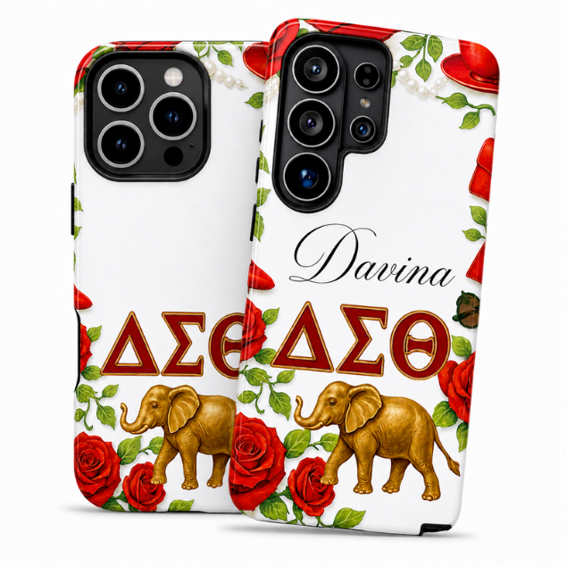 Delta Sigma Theta Inspired Elephant Rose Phone Case