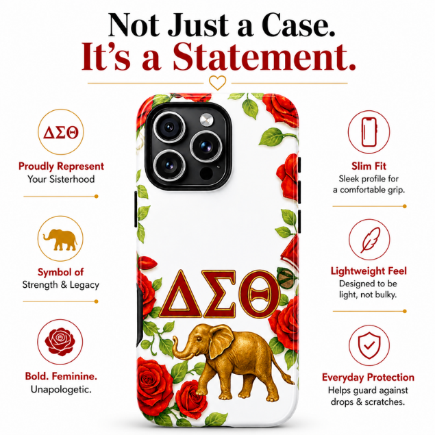 Delta Sigma Theta Inspired Elephant Rose Phone Case