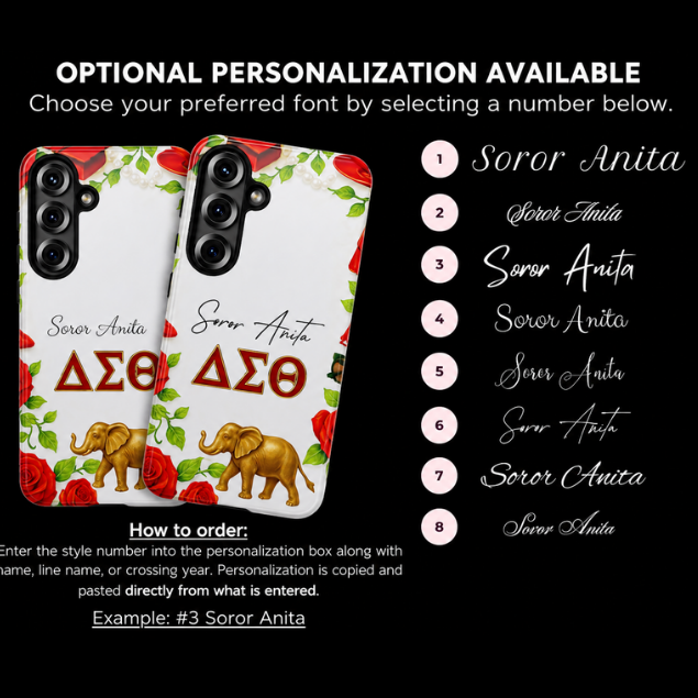 Delta Sigma Theta Inspired Elephant Rose Phone Case