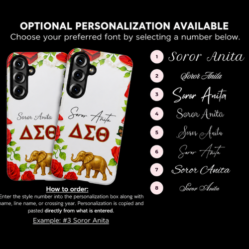 Delta Sigma Theta Inspired Elephant Rose Phone Case