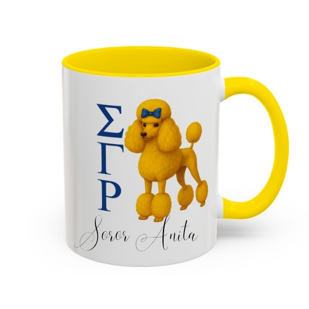Golden Poodle Sigma Gamma Rho Accent Coffee Mug